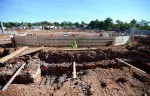 Foundation for the IU Softball Field press box has been laid