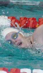 Junior Lindsay Vrooman doubled up on the day with wins in the 1,000 free and 500 free.