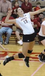 Junior Morgan Leach led Indiana with 10 kills