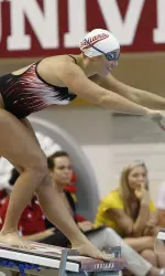 The Indiana women won seven events Friday night in a dual meet with Texas and Michigan.