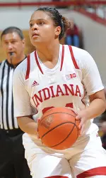 Karlee McBride came off the bench to score eight points in the win for Indiana.