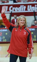 Amy Berbary introduced at a women's basketball game