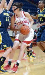 Senior Linda Rubene finished with a career high 14 points at Michigan State.