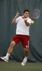 Sam Monette started IU off in singles, taking the win at number two singles.