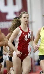 Samantha Ginther took the Big Ten lead in the 3,000m.