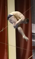 Darian Schmidt finished second in today's 3-meter competition but had already earned his spot at the NCAA Championships.