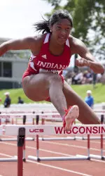 Senior Courtney Woodard is in seventh place after day one of the heptathlon at Texas Relays.