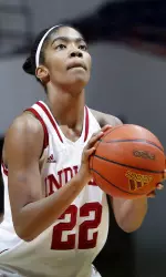 Senior Sasha Chaplin led IU with 17 points and nine rebounds.