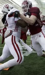 IU closed out its first week of spring drills in Mellencamp Pavilion on Thursday.