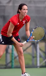 Senior Leslie Hureau won in both No. 1 singles and doubles against Wisconsin.