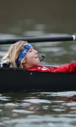 Megan Duffy, junior coxswain for IU's First Varsity 4 boat.
