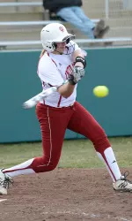 Brooke Boetjer (6) doubled in her lone at bat this evening to help Indiana to a 4-3 win