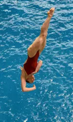 Former Hoosier Amy Cozad represented the United States at the FINA World Championships, finishing 14th on the platform Wednesday.