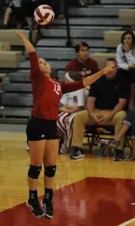 Senior Caitlin Hansen led the Hoosiers with 12 digs.