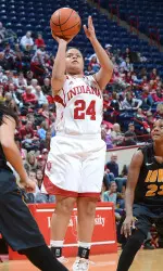 Karlee McBride finished with nine points off the bench for Indiana.