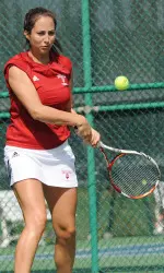 Carolyn Chupa won in straight sets during her singles match on Saturday.