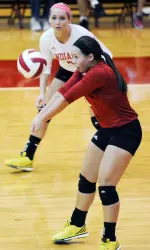 Junior Courtney Harnish is 10 digs from cracking the top-10 all-time list for digs in a season.