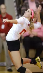 Senior Morgan Leach finished her career 15th on the IU all-time list for kills with 1,110