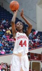 Senior Simone Deloach had a double-double vs. Wisconsin with 14 points and 14 rebounds.
