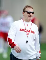 Brian Knorr is in his first spring as Indiana's defensive coordinator.