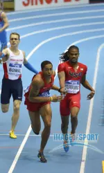 IU alum Kind Butler running at the World Indoor Championships in Sopot, Poland
