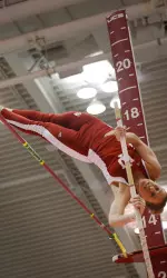 Kelsie Ahbe cleared 4.32m, the second best mark in school history.