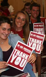 IU student-athletes thank donors at the Varsity Club Thank-a-thon on April 10, 2014