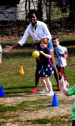 Jazzmine McDonald spends time with children at the Boys and Girls Club of Ellettsville