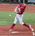Junior second baseman Casey Rodrigue led IU's 10-hit attack, going 3-for-3 with a single, double and triple.