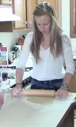 Sami rolling the pie crust