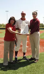 (L to R) Representative Peggy Mayfield, Head Coach Tracy Smith and Representative Matt Pierce.