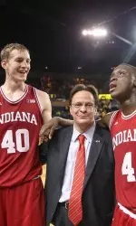 Coach Tom Crean with Cody Zeller and Victor Oladipo