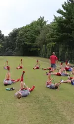 Stretching after practice