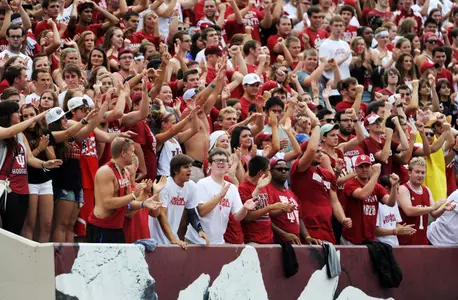 IU students make some noise during a third down defensive possession.
