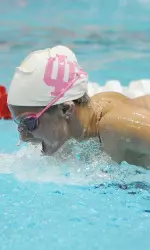 Sophomore Gia Dalesandro makes her first senior national team in the 100 butterfly.
