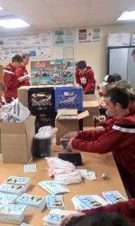 Helping for a fundraiser at Hoosier Hills Food Bank.