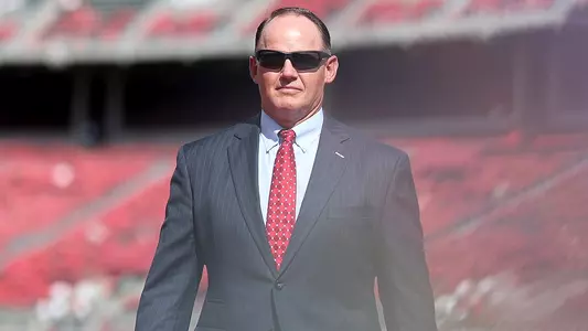 COLUMBUS, OH - OCTOBER 06, 2018 - Indiana Hoosiers Head Coach Tom Allen before the game between the Ohio State Buckeyes and the Indiana Hoosiers at Ohio Stadium in Columbus, OH. Photo By Craig Bisacre/Indiana Athletics