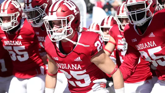 BLOOMINGTON, IN - NOVEMBER 10, 2018 - wide receiver Luke Timian #25 of the Indiana Hoosiers during the game between the Maryland Terrapins and the Indiana Hoosiers at Memorial Stadium in Bloomington, IN. Photo By Katie Ducker/Indiana Athletics