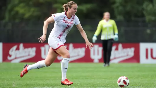 BLOOMINGTON, IN - SEPTEMBER 16, 2018 - Midfielder/Defender Claudia Day #2 of the Indiana Hoosiers during the game between the Michigan State Spartans and the Indiana Hoosiers at Bill Armstrong Stadium in Bloomington, IN. Photo By Craig Bisacre/Indiana Athletics