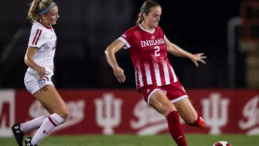 BLOOMINGTON, IN - OCTOBER 05, 2018 - Midfielder/Defender Claudia Day #2 of the Indiana Hoosiers during the game between the Wisconsin Badgers and the Indiana Hoosiers at Bill Armstrong Stadium  in Bloomington, IN. Photo By Craig Bisacre/Indiana Athletics
