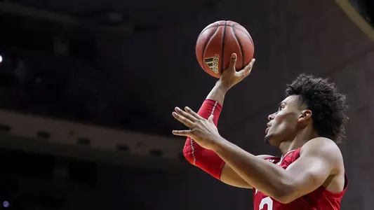 BLOOMINGTON, IN - NOVEMBER 06, 2018 - Forward Justin Smith #3 of the Indiana Hoosiers during the game against the Chicago State Cougars and the Indiana Hoosiers at Simon Skjodt Assembly Hall in Bloomington, IN. Photo By Craig Bisacre/Indiana Athletics