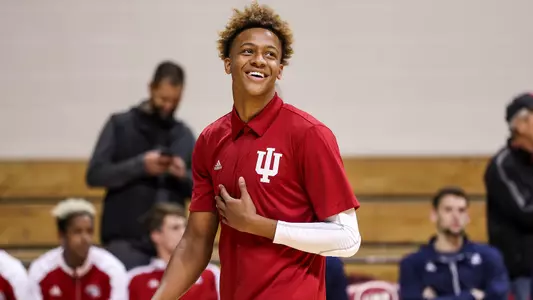 BLOOMINGTON, IN - NOVEMBER 01, 2018 - Guard Romeo Langford #0 of the Indiana Hoosiers during a game against the University of Southern Indiana Screaming Eagles and the Indiana Hoosiers in Simon Skjodt Assembly Hall in Bloomington, IN. Photo By Missy Minear/Indiana Athletics