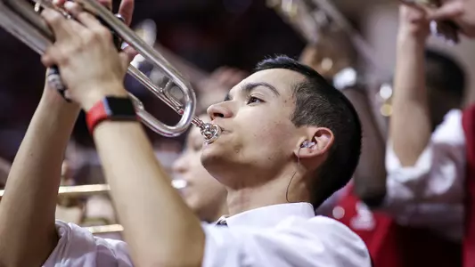 BLOOMINGTON, IN - NOVEMBER 01, 2018 - Big Red Basketball Band during the game against the University of Southern Indiana Screaming Eagles and the Indiana Hoosiers at Simon Skjodt Assembly Hall in Bloomington, IN. Photo By Rose Bythrow/Indiana Athletics