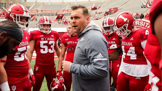 BLOOMINGTON, IN - NOVEMBER 24, 2018 - Indiana Hoosiers Linebackers Coach Kane Wommack during the game between the Purdue Boilermakers and the Indiana Hoosiers at Memorial Stadium in Bloomington, IN. Photo By Craig Bisacre/Indiana Athletics