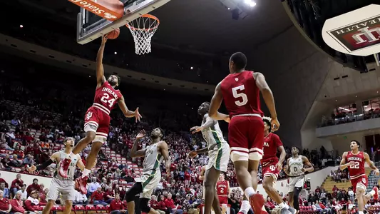 BLOOMINGTON, IN - NOVEMBER 06, 2018 - Guard Vijay Blackmon #24 of the Indiana Hoosiers during the game against the Chicago State Cougars and the Indiana Hoosiers at Simon Skjodt Assembly Hall in Bloomington, IN. Photo By Craig Bisacre/Indiana Athletics