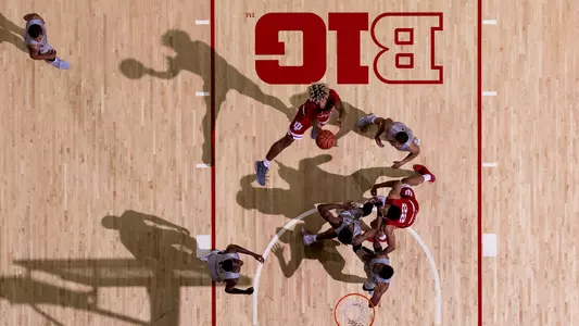 BLOOMINGTON, IN - NOVEMBER 06, 2018 - Forward Jake Forrester #4 of the Indiana Hoosiers during the game against the Chicago State Cougars and the Indiana Hoosiers at Simon Skjodt Assembly Hall in Bloomington, IN. Photo By Craig Bisacre/Indiana Athletics
