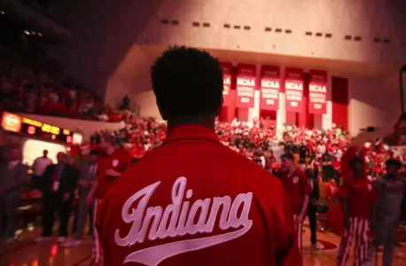 BLOOMINGTON, IN - JANUARY 22, 2018 - The Indiana Hoosier men's basketball team during the game against the Maryland Terrapin and the Indiana Hoosiers at Simon Skjodt Assembly Hall in Bloomington, IN Photo By Craig Bisacre/Indiana Athletics