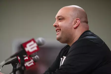 BLOOMINGTON, IN - FEBRUARY 22, 2018 - \vb during the game against the Iowa Hawkeyes and the Indiana Hoosiers at University Gym in Bloomington, IN. Photo By Zach Reitzug/Indiana Athletics