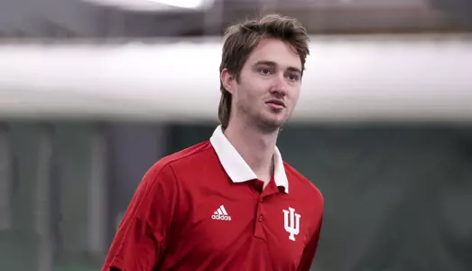 BLOOMINGTON, IN - APRIL 1, 2018 - Indiana Hoosiers Women's Tennis Manager Jack Carney during their match against the Nebraska Cornhuskers and the Indiana Hoosiers at the IU Tennis Center in Bloomington, IN. Photo By Craig Bisacre/Indiana Athletics