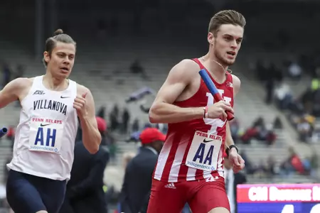 PHILADELPHIA, PA - APRIL 27, 2018 -  Daniel Kuhn of the Indiana Hoosiers during the Penn Relays at Franklin Field on University of Pennsylvania campus in Philadelphia, PA . Photo By Craig Bisacre/Indiana Athletics